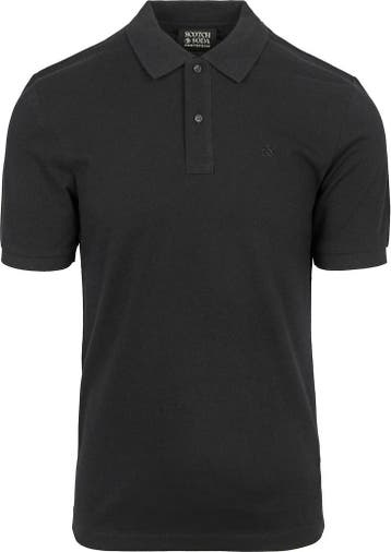 Scotch And Soda Core Piqué Polo Zwart maat L Heren, Maat 52/54 (L), Verzenden, Zwart, Scotch and Soda