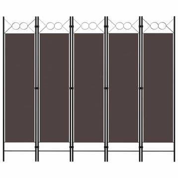vidaXL Kamerscherm met 5 panelen 200x180 cm bruin, Verzenden, Nieuw