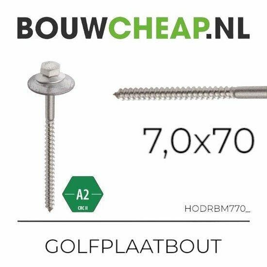 RVS Golfplaatbouten H3S set M7x 70, Doe-het-zelf en Verbouw, IJzerwaren en Bevestigingsmiddelen, Verzenden