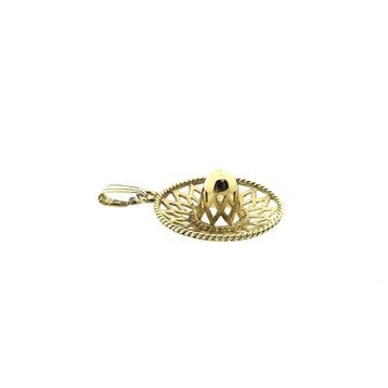 Gouden hanger van een sombrero (Hanger of bedel), Ophalen of Verzenden, Gebruikt, Goud, Overige merken