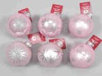 Kerstballen glas Powder Pink 12 stuks, Ophalen of Verzenden, Nieuw