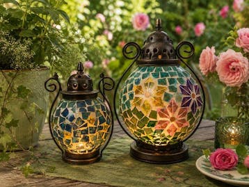 Lamp (2) - glas en metaal