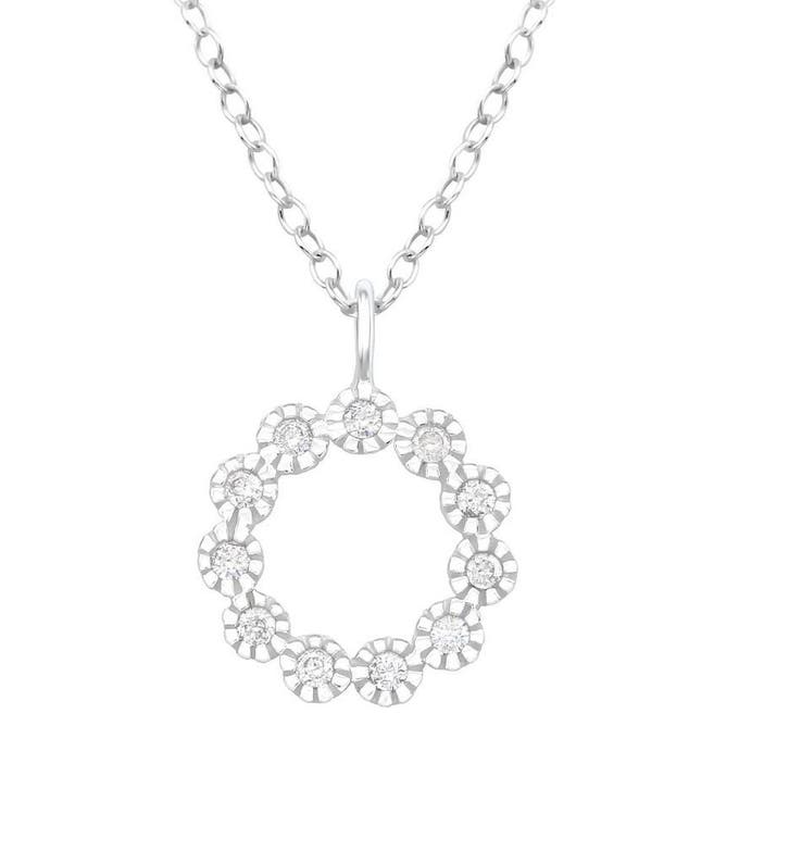 Ketting zilver, Sieraden, Tassen en Uiterlijk, Kettingen, Zilver, Nieuw, Met edelsteen, Zilver, Ophalen of Verzenden