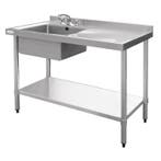 RVS Horeca spoeltafel | spoelbak links | 120x60x90 cm Vogue, Verzenden, Nieuw in verpakking