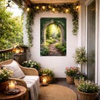 Tuindoeken - Tuinposter tuin wand decoratie afbeeldingen, Tuin en Terras, Verzenden, Nieuw