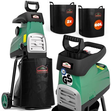 Stille hakselaar 3100W met 2 opvangzakken van elk 60 liter, Verzenden, Nieuw