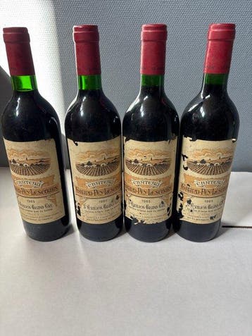 1985 Chateau Grand-Pey-Lescours - Saint-Émilion - 4 Flessen, Nieuw