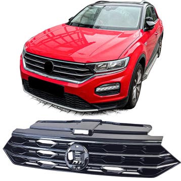 Grill passend voor VW T-Roc 2017- glanzend zwart/chroom, Ophalen of Verzenden, Nieuw