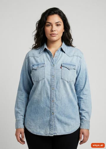 Levis Shirt Blouses Dames maat L Lichtblauw Vintage, Ophalen of Verzenden, Nieuw