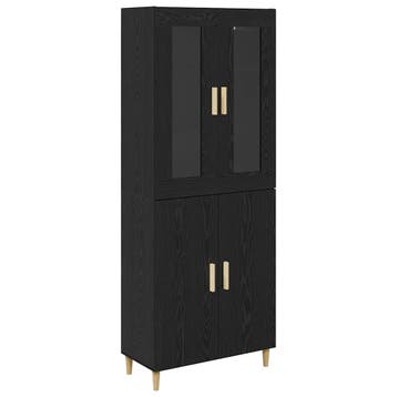 vidaXL buffetkast Zwart Eiken 69,5 x 34 x 180 cm, Minder dan 50 cm, Verzenden, Nieuw, Minder dan 100 cm