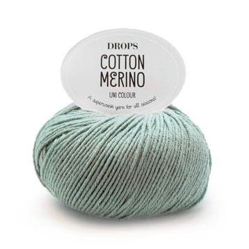 DROPS Cotton Merino Uni Colour - 29 zeegroen - Wol/Katoen, Ophalen of Verzenden, Nieuw