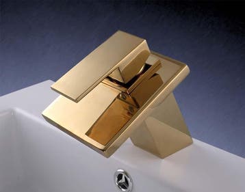 Watervalkraan Carice goud deluxe design kraan, Verzenden, Nieuw