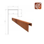 Cortenstaal u-profiel 300x6,4x15cm, Tuin en Terras, Overige materialen, Minder dan 25 cm, Border, Minder dan 25 cm