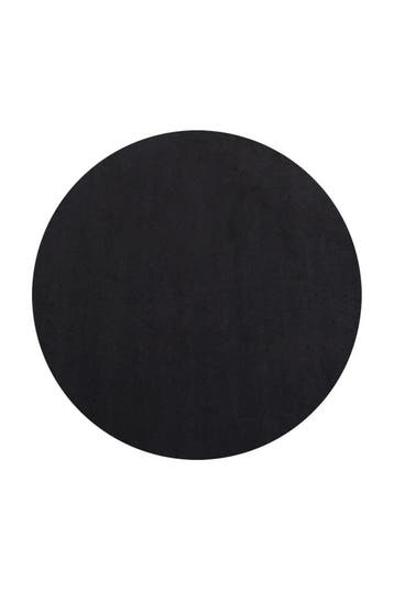Rond Wasbaar Vloerkleed | Sky | Uni | Zwart | 120x120 cm, Verzenden, Nieuw