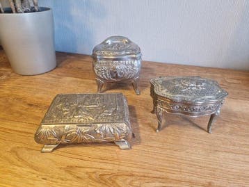 Sieradendoos (3) - Metaal - Lot van 3x juwelenkistje