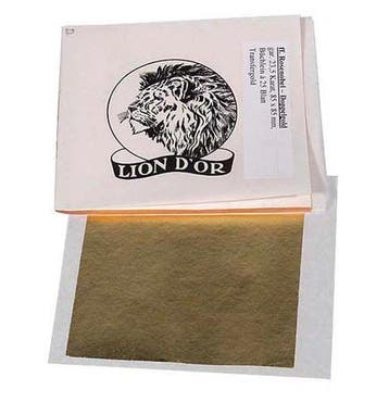 Lion d'Or bladgoud 23,5 karaat boek vast op vloei voor, Ophalen of Verzenden, Nieuw
