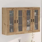 vidaXL Wandgemonteerde Kasten 2 pcs artisanaal eikenkleurig, Minder dan 50 cm, Verzenden, Nieuw, Minder dan 100 cm