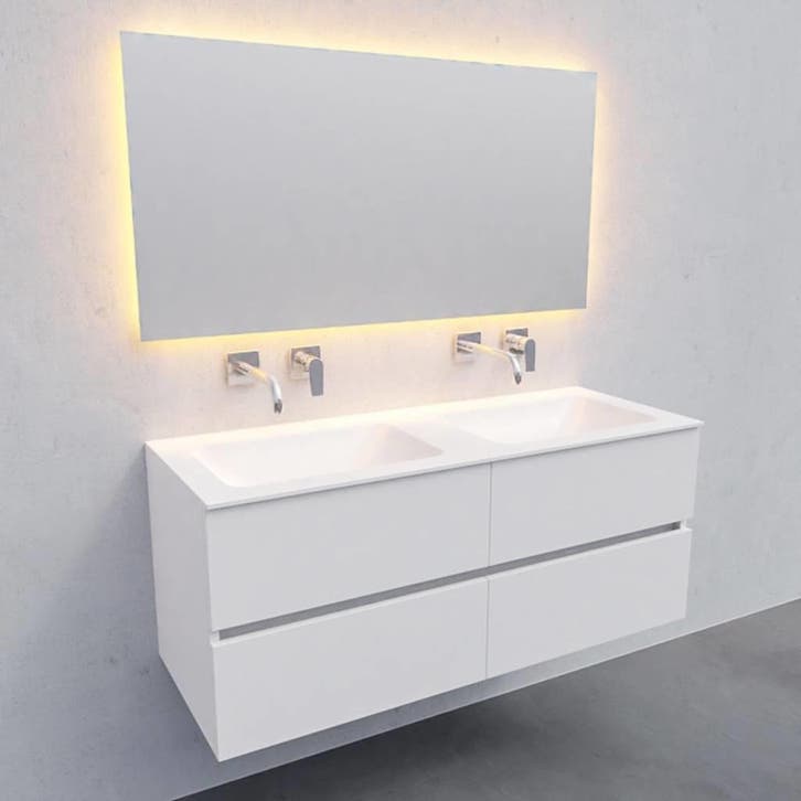Badkamermeubel Solid Surface AQS Oslo 120x46 cm Dubbel Mat, Huis en Inrichting, Badkamer | Badkamermeubels, Ophalen of Verzenden