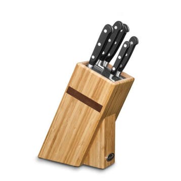 Déglon Messenblok 5-delig – Bamboe en walnoothout – Ess, Ophalen of Verzenden, Nieuw, Hout, Bestekset