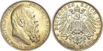 2 Mark 1911 Bayern Luitpold 1886-1912, Verzenden