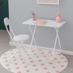 2dekans | Ceruzo Kinder Klaptafel met Stoel – Wit –, Huis en Inrichting, Tafels | Eettafels, Ophalen of Verzenden, Zo goed als nieuw