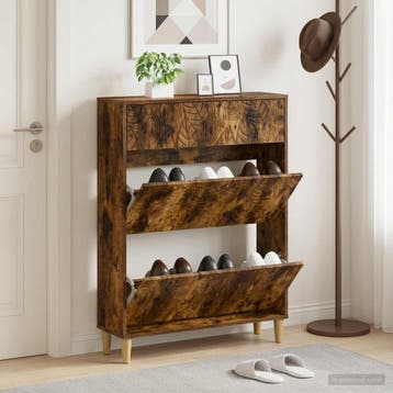 vidaXL Schoenenkast DELFT 78 x 24 x 103 cm Bewerkt hout, Verzenden, Nieuw
