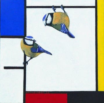 Jos Verheugen - Free after Mondrian, with Blue Tits (M1133)
