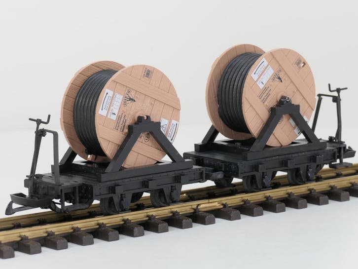 LGB 43170 Veldbaan haspel wagons (Goederenwagons Standaard), Hobby en Vrije tijd, Modeltreinen | Overige schalen, Wagon, Gebruikt