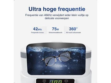 Samako PowerWave - Ultrasoon Reiniger - 1200 ml - Wit/Zwart, Verzenden, Zo goed als nieuw