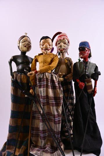 Wayang golek (4) - Hout, Katoen - 1980-1990