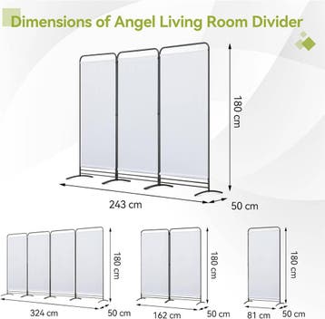 2dekans | Angel Living Kamerscherm 3 Panelen - 243 x 180 cm, Ophalen of Verzenden, Zo goed als nieuw