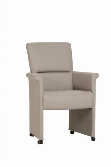 Eetkamerstoel Yfke - eetkamerstoelen - Taupe, Nieuw, Stof