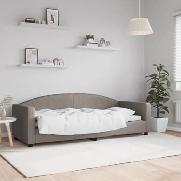vidaXL Slaapbank 80x200 cm stof taupe, Huis en Inrichting, Eenpersoons, Verzenden, Nieuw, 80 cm