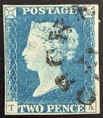 Groot-Brittannië 1840 - Koningin VICTORIA- 2d Blauw., Gestempeld