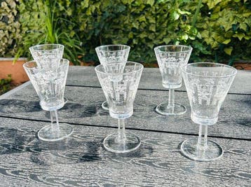 Drinkset (6) - Glas - Set van 6 biedermeierglazen