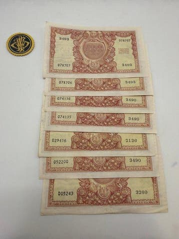 Italië. - 7 x 100 Lire Lire 1951 Italia Elmata - Gigante