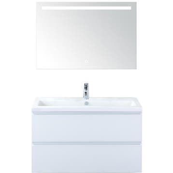Vogue Badmeubelset 100 cm - Greeplijst in Kleur - Wit, Ophalen of Verzenden, Nieuw