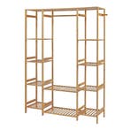 [en.casa] Kledingkast Ilomantsi bamboe open kast 165x122x35, Huis en Inrichting, Kasten | Kledingkasten, Verzenden, Nieuw
