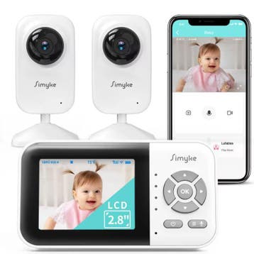 Babyfoon 2 Camera’s 2.8 Inch Monitor Nachtzicht App, Kinderen en Baby's, Babyfoons, Verzenden, Nieuw