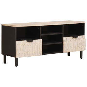 vidaXL TV-kast Witte Was Afwerking 100 x 33 x 46 cm Massief, Verzenden, Nieuw