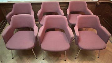 A. Polak - Hein Salomonson - Eetkamerstoel (6) - stof en, Antiek en Kunst, Antiek | Meubels | Stoelen en Banken