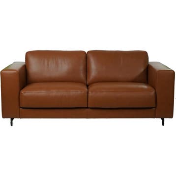 Leren bank Clear - 2,5 zits - Elegance Cognac (cognac) -, Huis en Inrichting, Bohemian, Eigentijds, Modern, Retro, Vintage, Nieuw