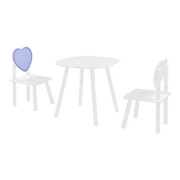 Kindertafel met 2 kinderstoelen Siljan wit en lila [en.casa], Verzenden, Nieuw