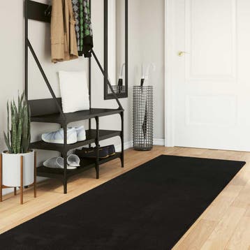 vidaXL Medium pile zachte en wasbare tapijt HUARTE Zwart 500, Verzenden, Nieuw, Zwart