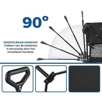 2dekans | Aldorr Bolderkar XXL - Zwart - 400 Liter -, Ophalen of Verzenden, Zo goed als nieuw