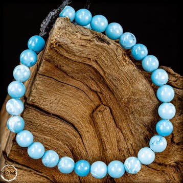 Natuurlijk Larimar-edelsteenarmband – Hoogwaardige