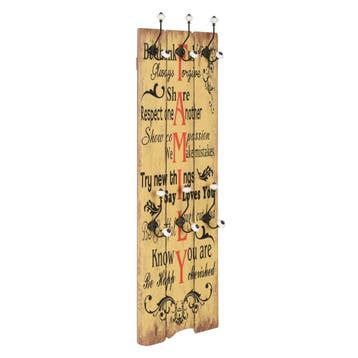 vidaXL Wandkapstok met 6 haken FAMILY 120x40 cm, Verzenden, Nieuw