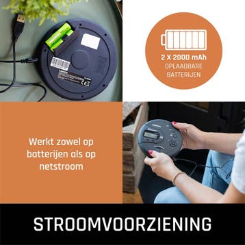 Discman - CD Speler - MP3 Speler - Met bluetooth - Zwart - L, Verzenden, Zo goed als nieuw