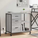vidaXL Kast met Oplaadstation met wiel Grijs Sonoma 76 x 41, Verzenden, Nieuw