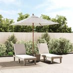 vidaXL Parasol met houten paal 198x198x231 cm zandkleurig, Verzenden, Nieuw, 1 tot 2 meter